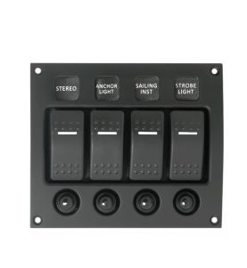 Guardian Rocker Switch Panel C7 Curved 4P with Back Light Labels