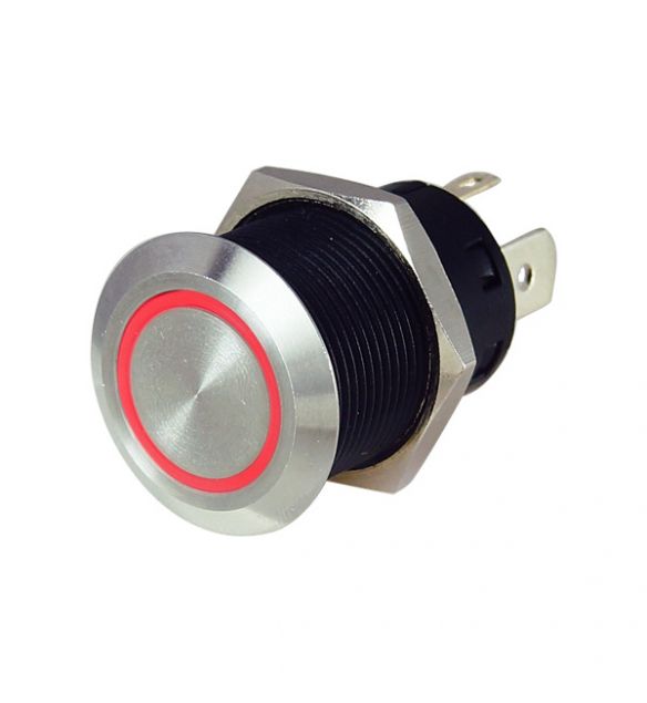 Guardian 12/24v Waterproof Stainless Steel Momentary Switch Red