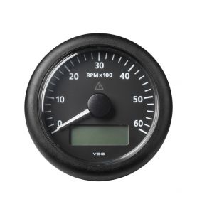 VDO Viewline 85mm Tacho/Hours/Voltage/Clock 6000rpm