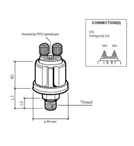 VDO Pressure Sender - 25 Bar 1/8-27NPTF (Insul/Ret)