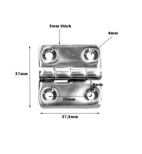 Stainless Steel Butt Hinge 37.5 x 37