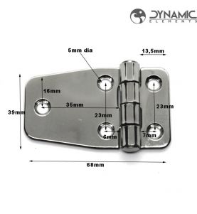 Hinge Cabinet 39 x 68.5 x 2mm - Stamped