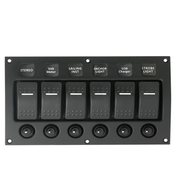 Guardian Rocker Switch Panel C7 Curved 6P