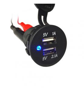 Guardian Socket 2P USB Charger 1 & 2.1Amp (12V)