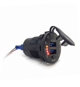 Guardian Socket 2P USB Charger & Voltmeter Gauge