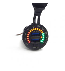 Guardian Socket 2P USB Charger & Voltmeter Gauge