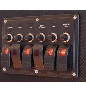 Guardian Rocker Switch Panel Flush Mount 6P