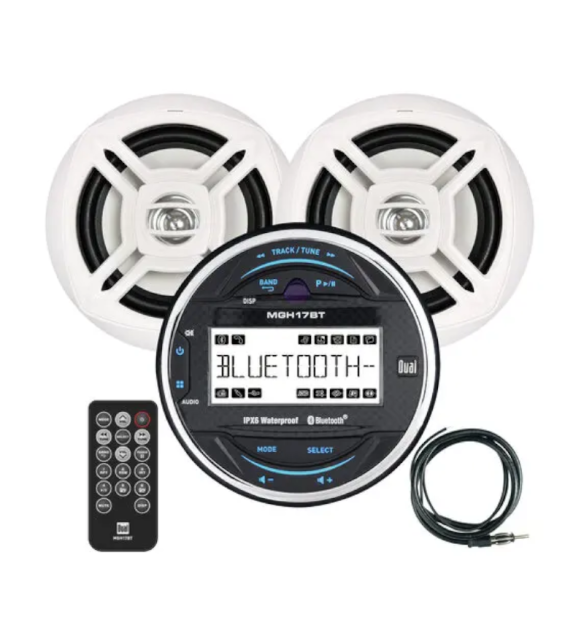 Dual Marine Gauge and Speaker Combo | SKU : MGCP17BT
