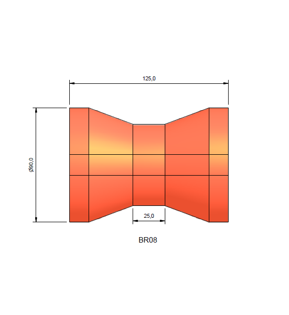 Boat Trailer Roller BR8 90 x 125