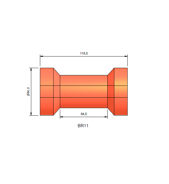 Boat Trailer Roller  BR11 64 x 120