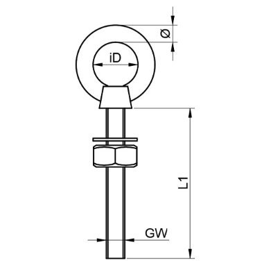 Stainless Steel Eye Bolt with Metric Thread