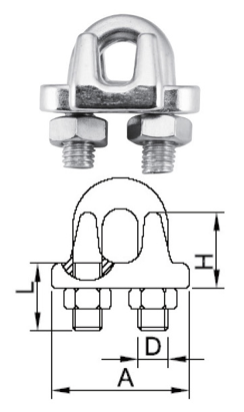 Stainless Steel Wire Rope Clamp
