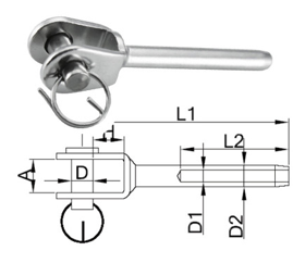 Stainless Steel Swage Fork Terminal
