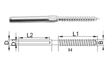 Swage Stud with wood thread