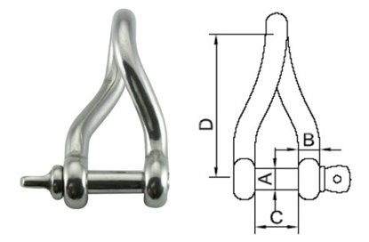 Stainless Steel Twisted Shackle