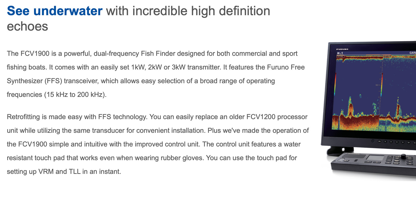 Furuno Fish Finder FCV1900