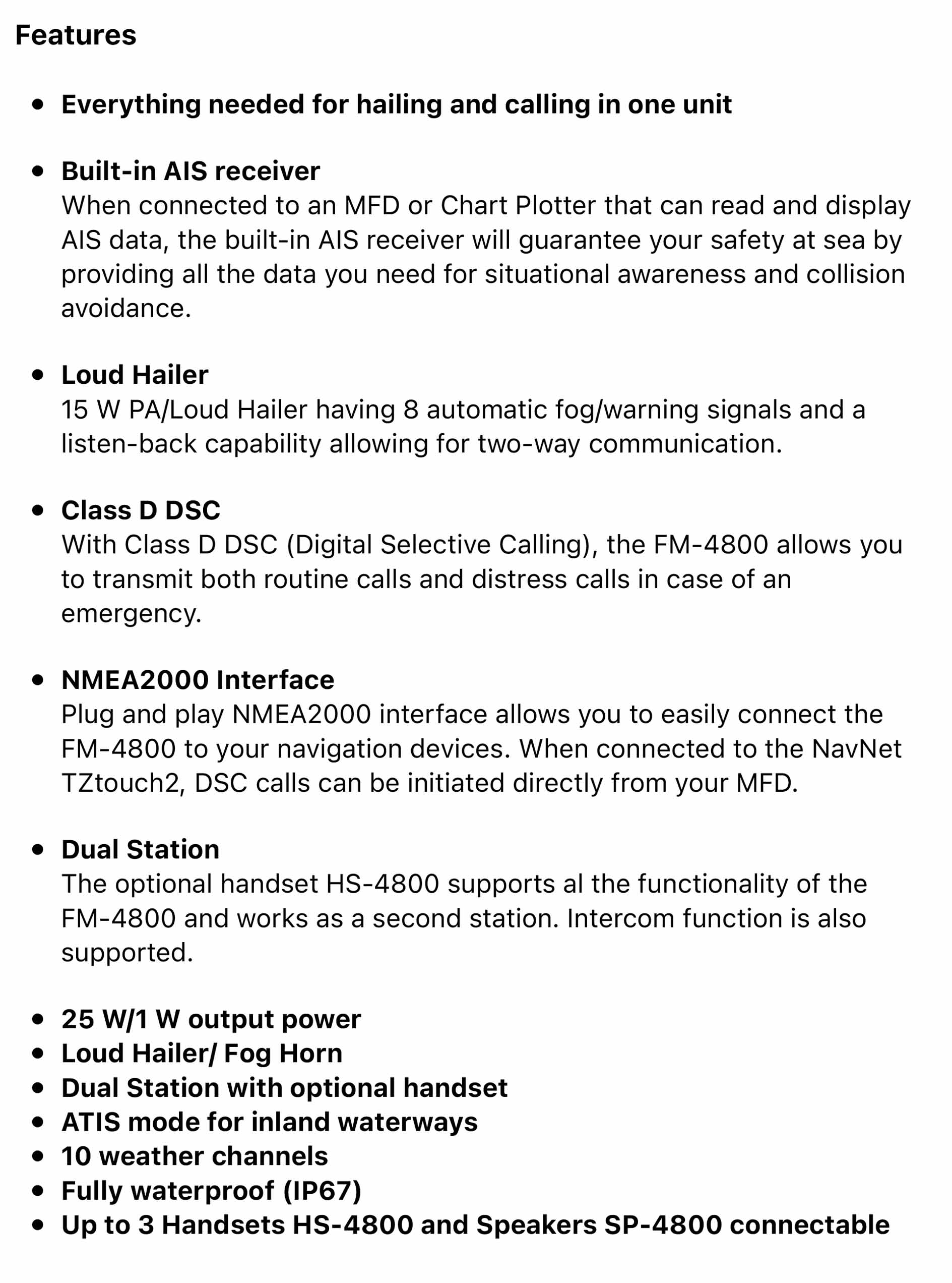 Furuno FM4850 VHF Radio