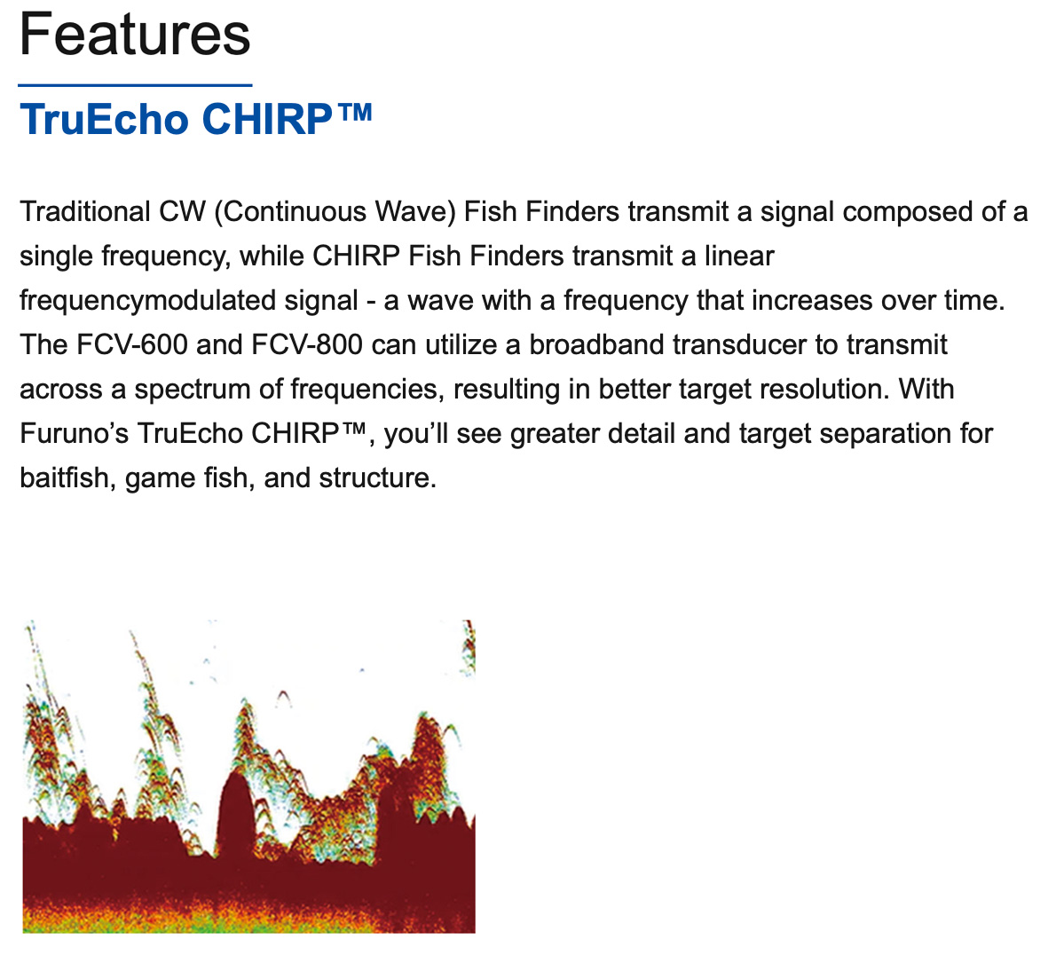 Furuno FCV 800 TruCHIRP Fish Finder