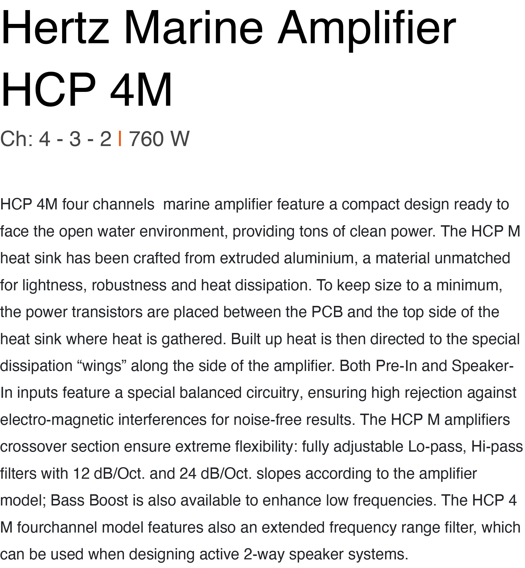 Hertz Amplifier HCP 4M 4 Channel