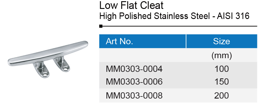 Stainless Steel Low Flat Cleat