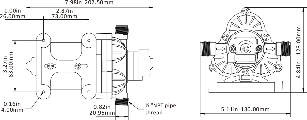 Seaflo 33 Series Dims