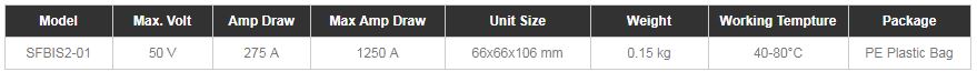 Battery Isolator Specs