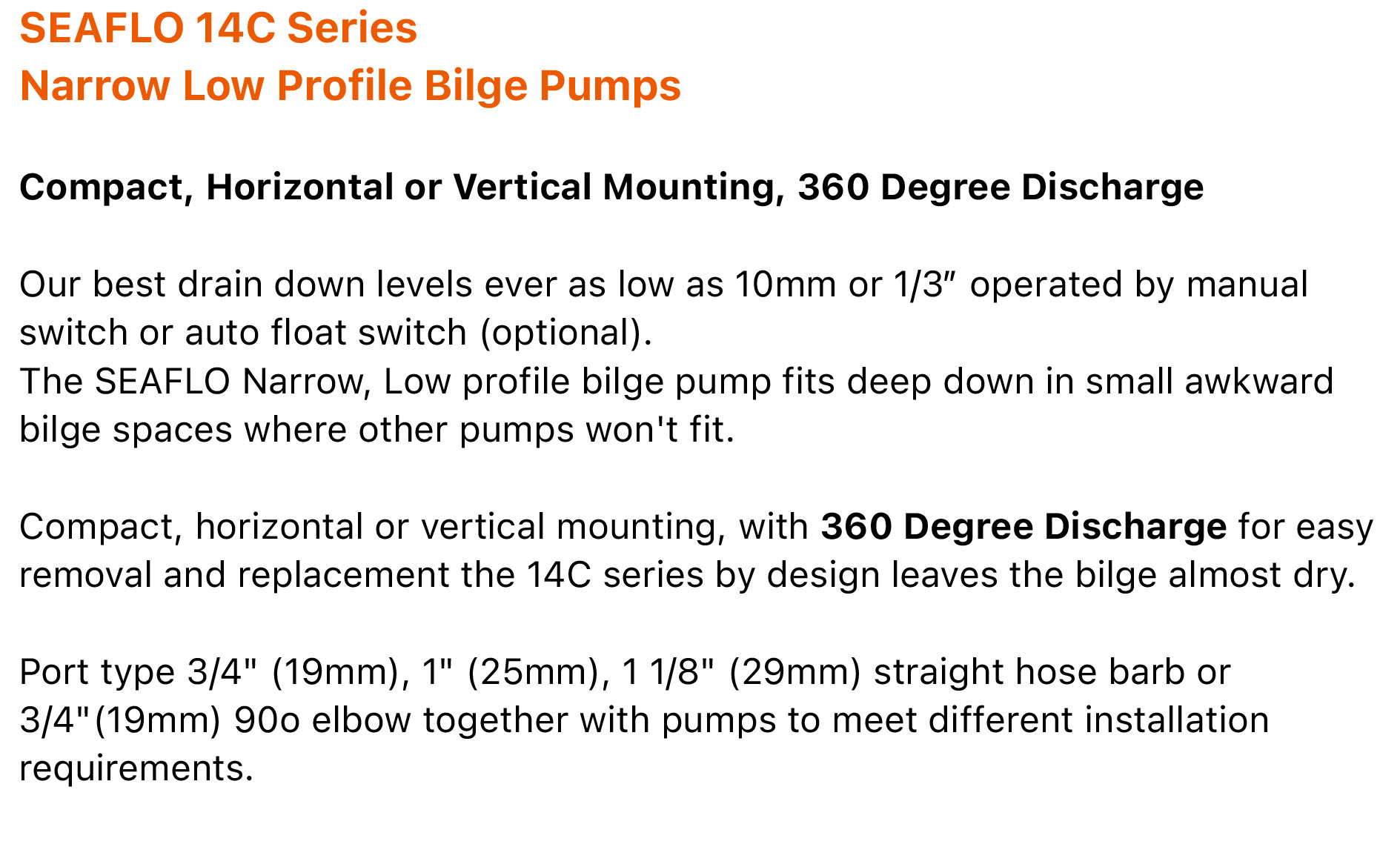 Seaflo 14c bilge pump