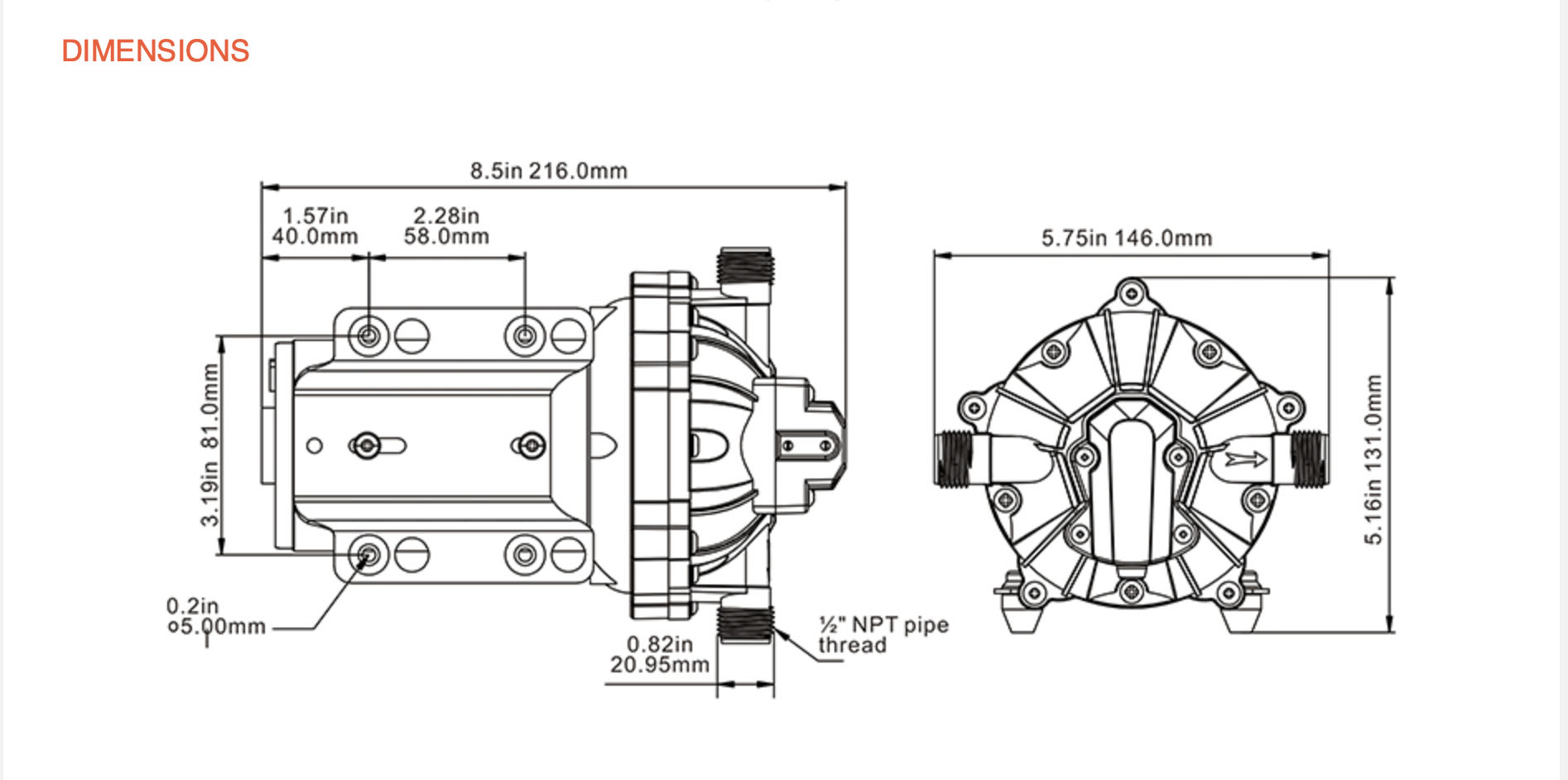 Seaflo Series 51 Dims