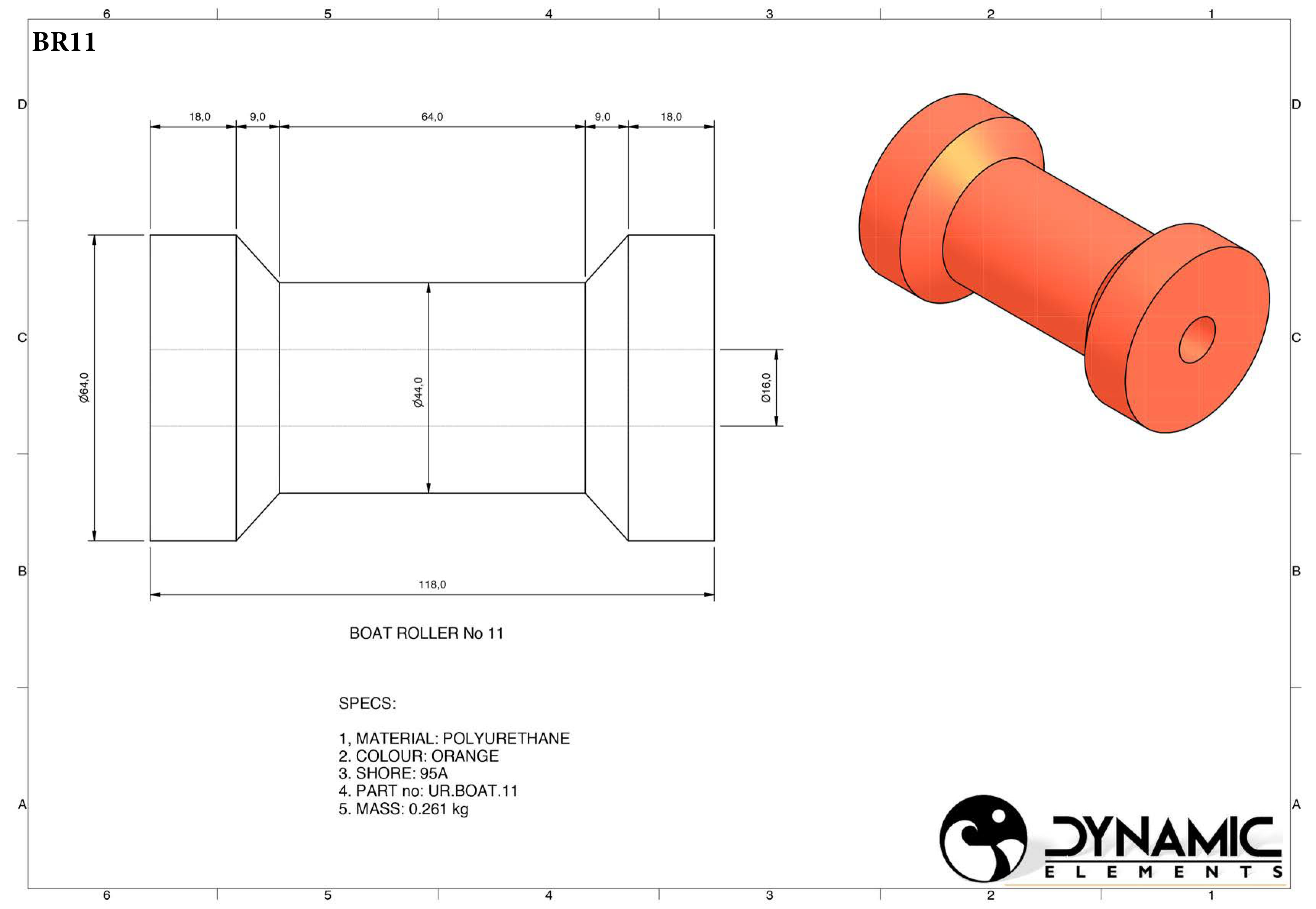 Tiff Boat Roller BR11 dims
