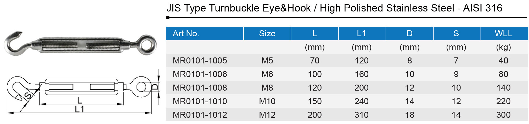 Turnbuckle Hook & Eye