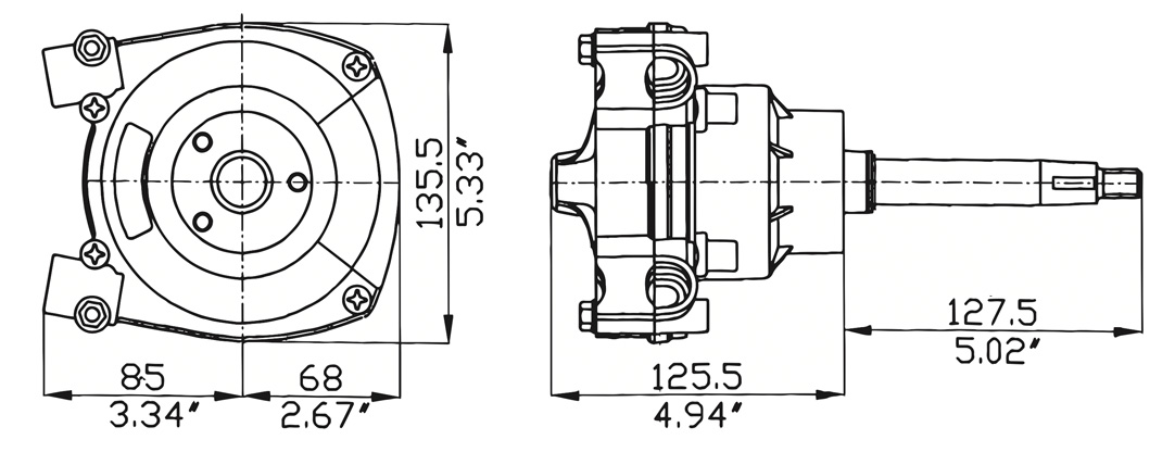 Ultraflex No feed Back Steering System Dims