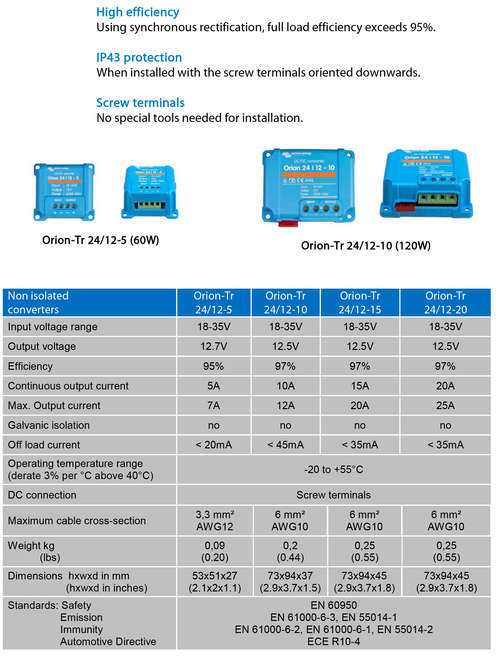 Victron Orion Specs