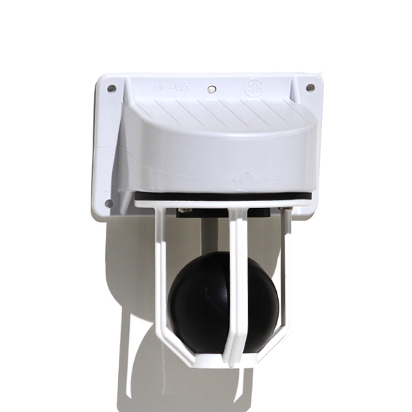 Scupper with Plastic Ball and Seal White