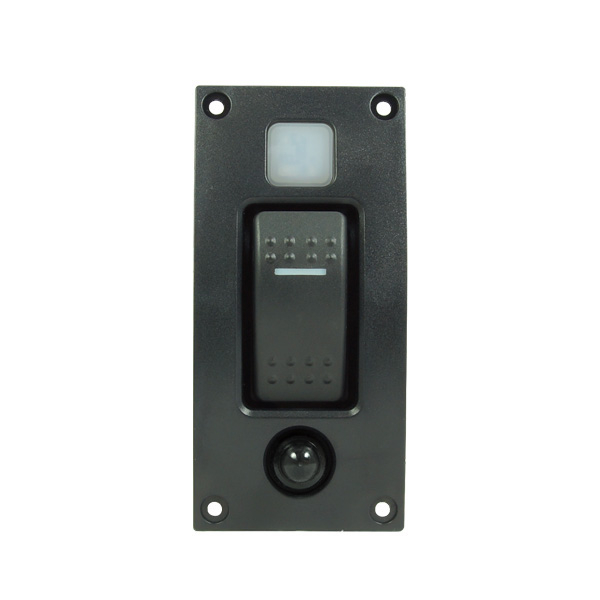 Guardian Rocker Switch Panel Single Curved ON/OFF Black