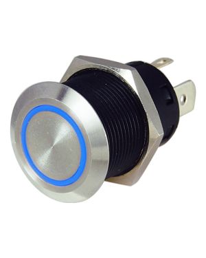 Guardian Switch S/S Blue LED Back Light (Momentary) 12/24V