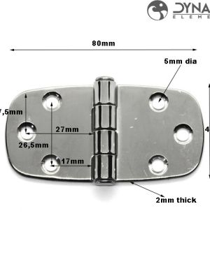 Hinge Equal 40 x 80 x 2mm