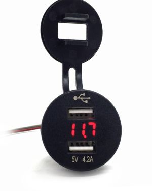 Guardian Socket 2P USB Charger with Voltmeter
