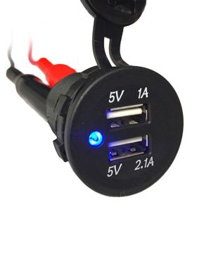 Guardian Socket 2P USB Charger 1 & 2.1Amp (12V)