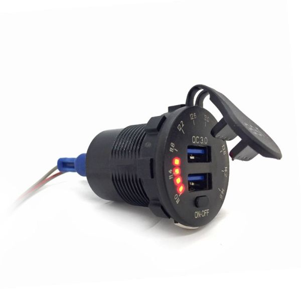Guardian Socket 2P USB Charger & Voltmeter Gauge