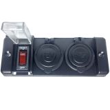 Guardian Flush Mount Panel 2P USB Type A & Cig Lighter Socket with Breaker Switch